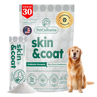 Healthy, radiant coat while reducing itchiness with probiotics and essential fatty acids